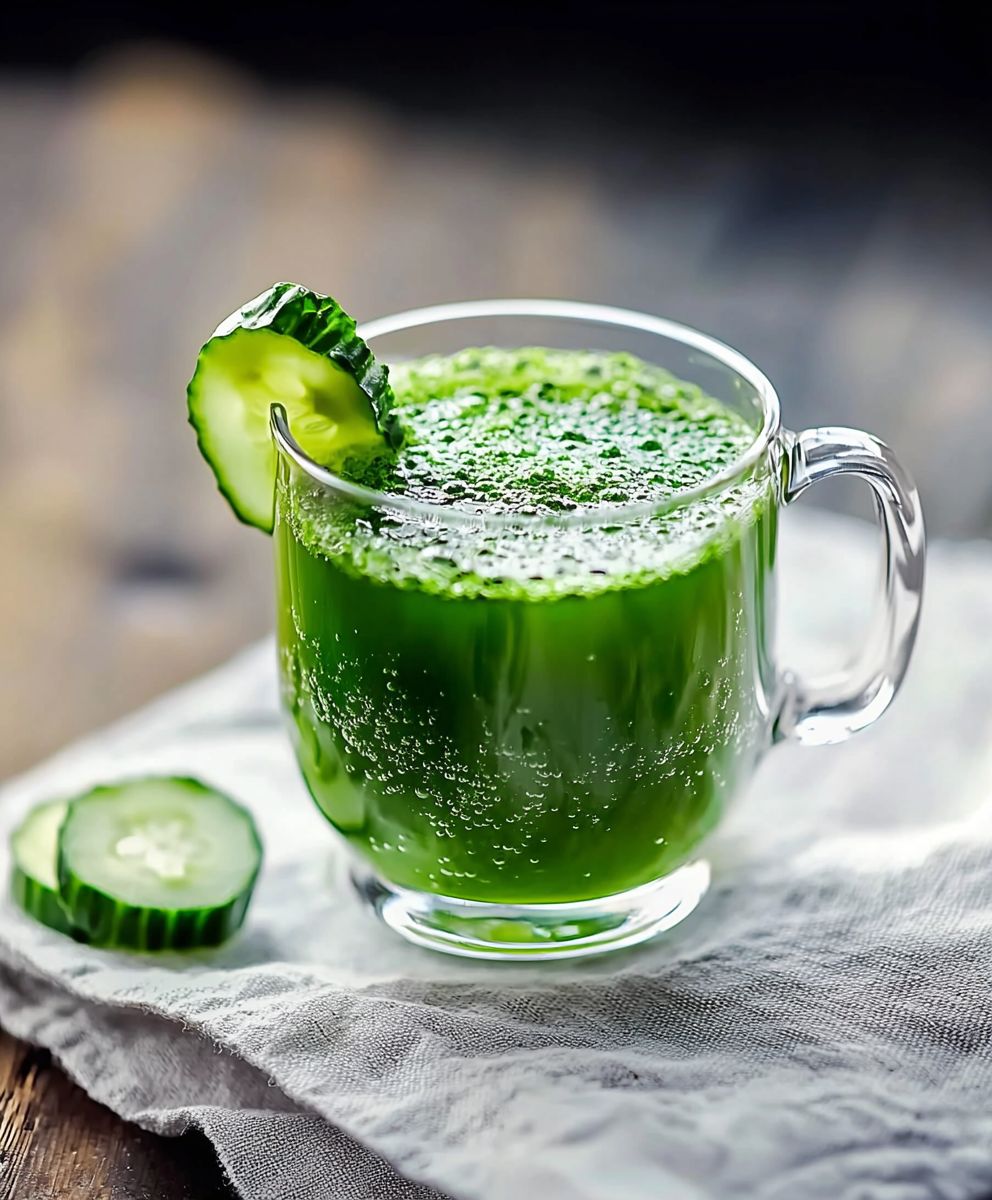 Smoothie celeri concombre kale spiruline
