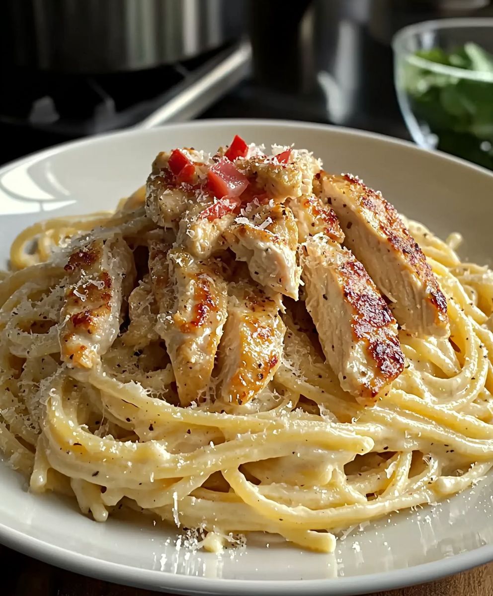 Poulet cajun Alfredo pâtes
