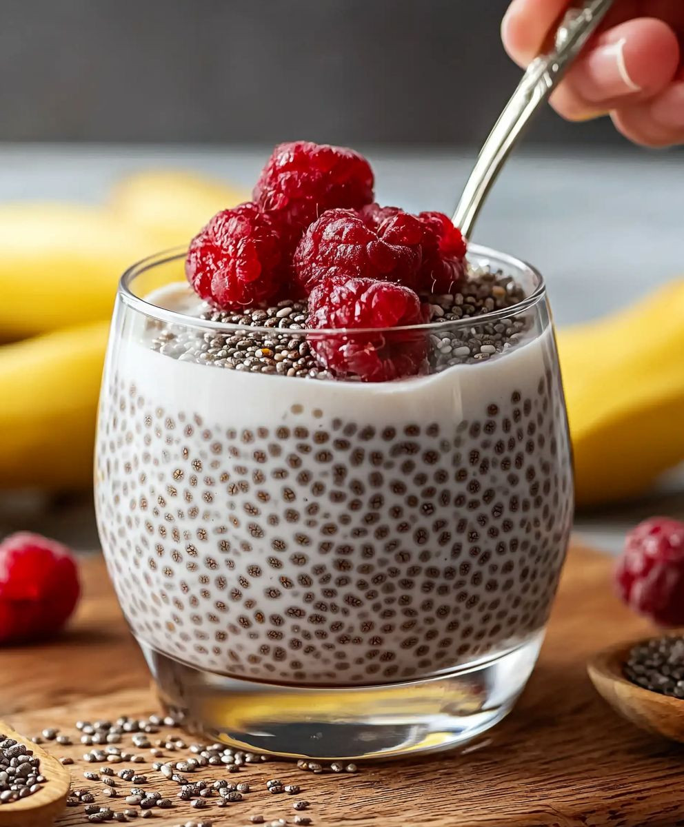 Pudding graines chia lait coco