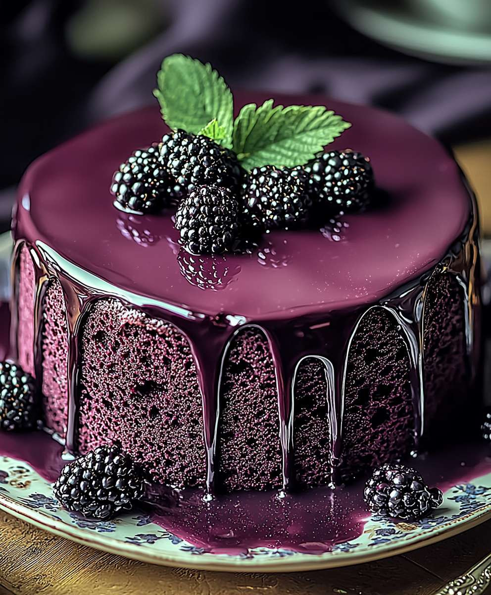 Gateau gothique velours mûres