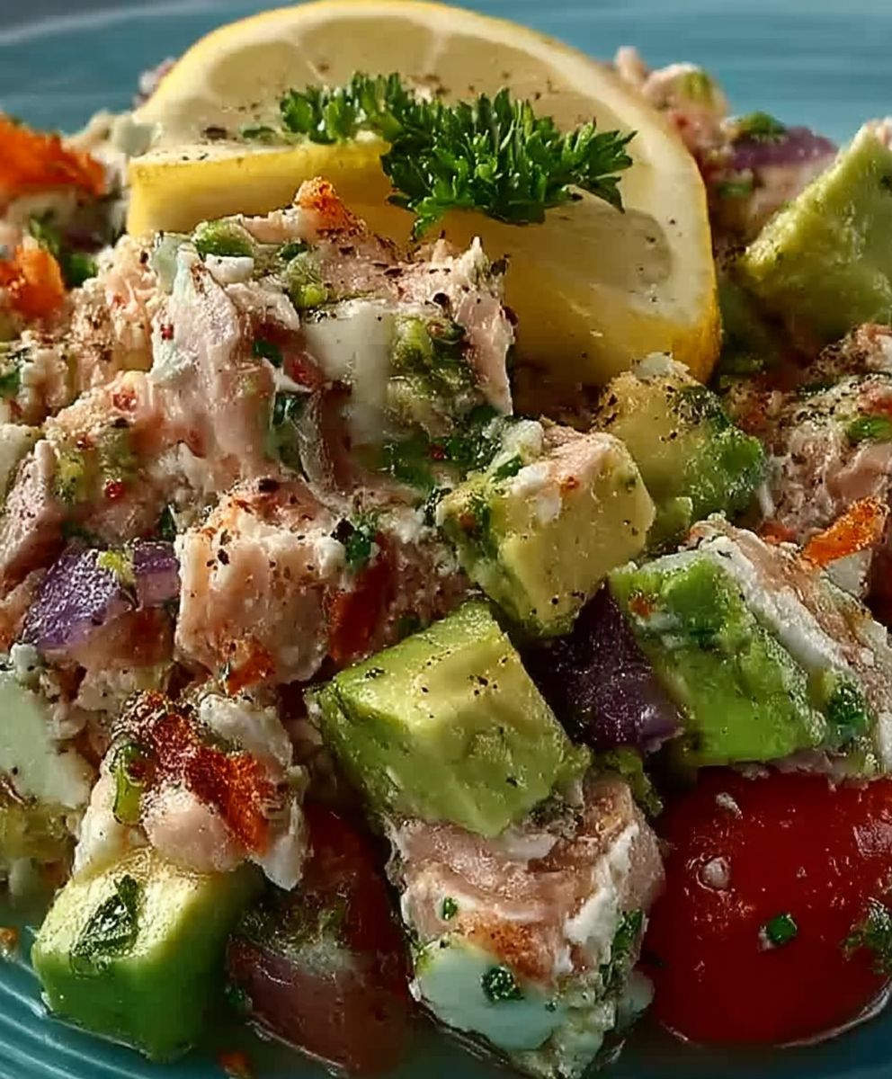 Salade thon avocat persil citron