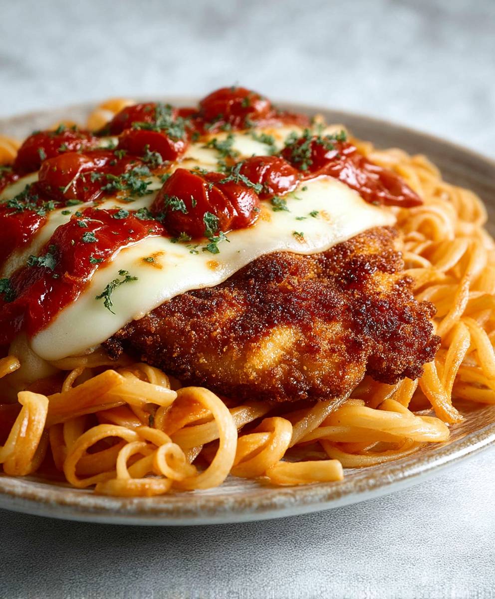 Escalopes Milanaises Napolitaine pâtes tomate