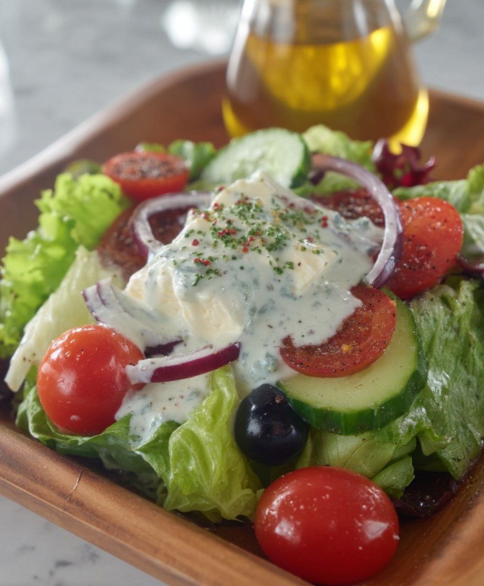 Salade sauce fromage bleu