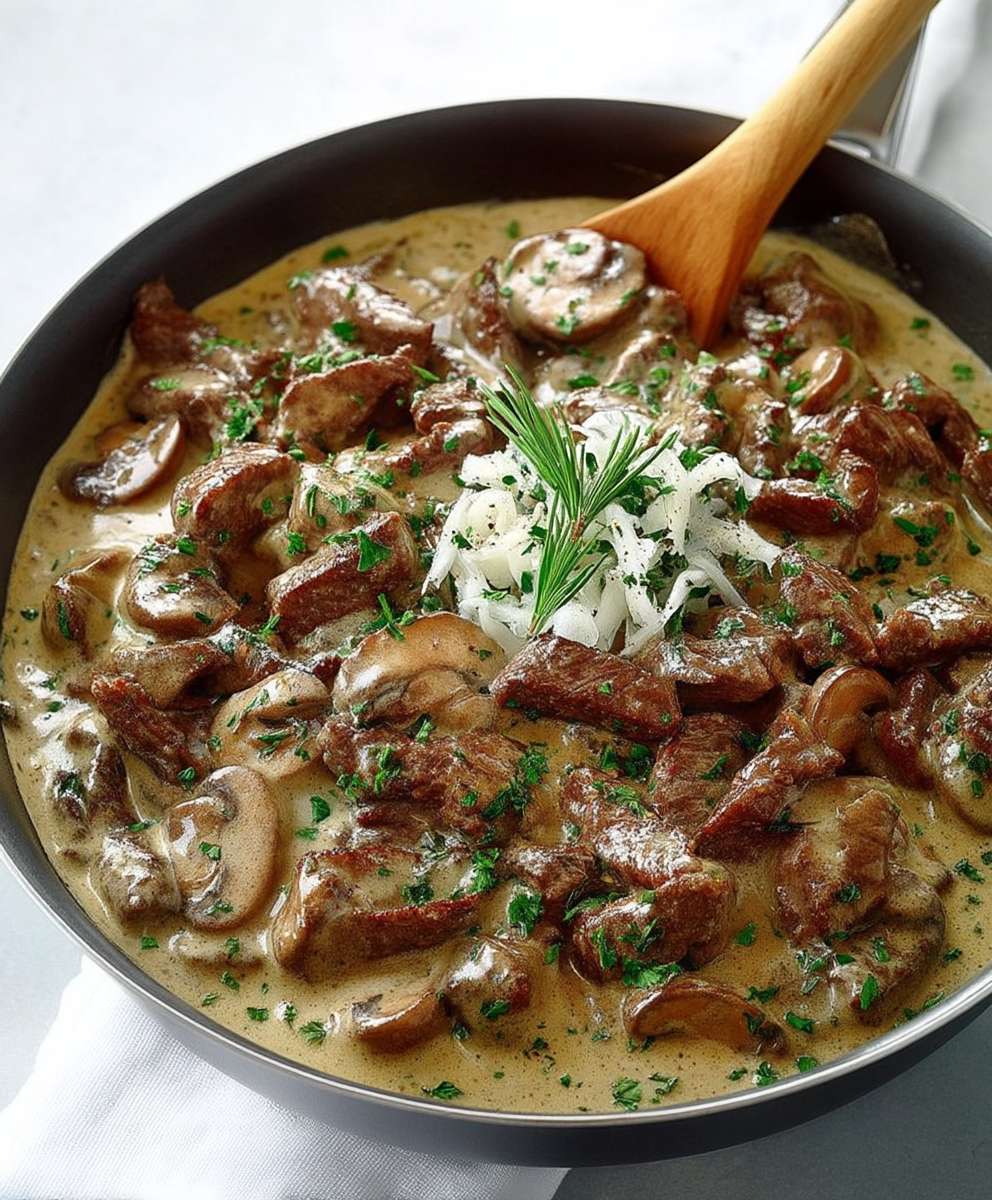 Boeuf stroganoff facile et rapide