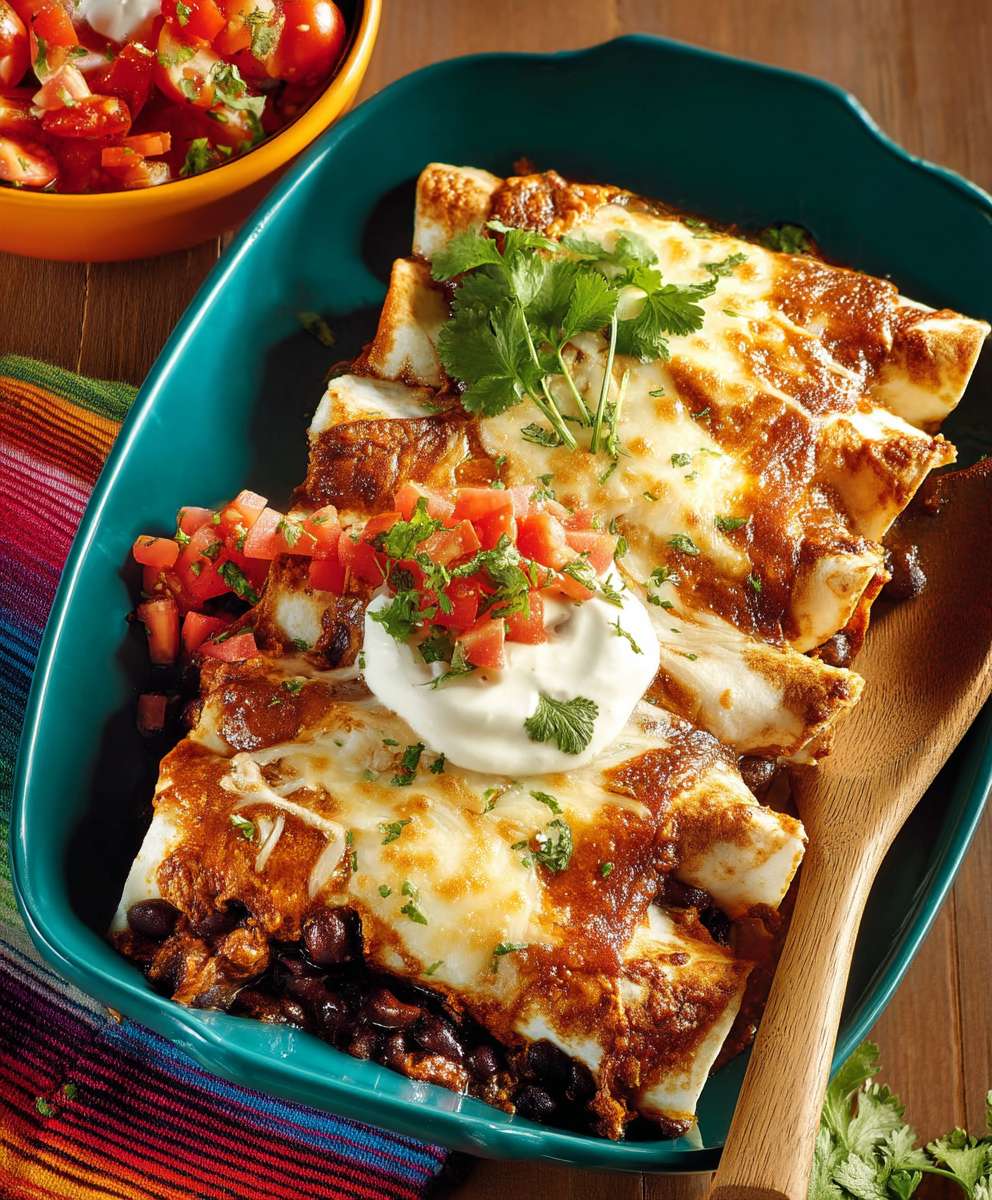 Enchiladas poulet haricots noirs
