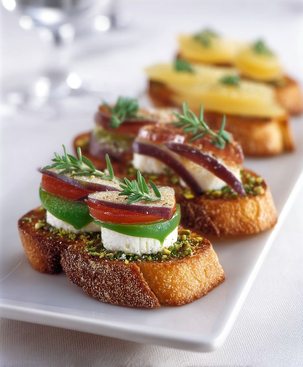 Crostini chèvre et pistache
