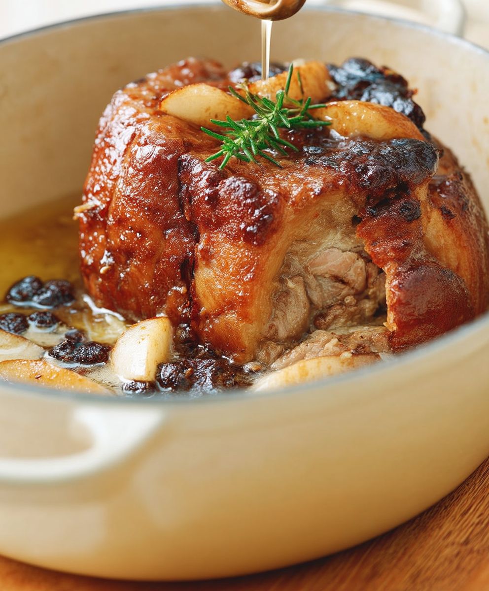 Braisé de porc boudin pommes