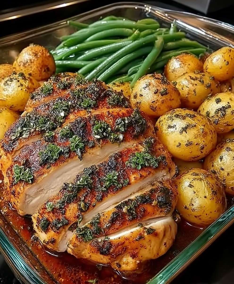 Poulet aux herbes et ail