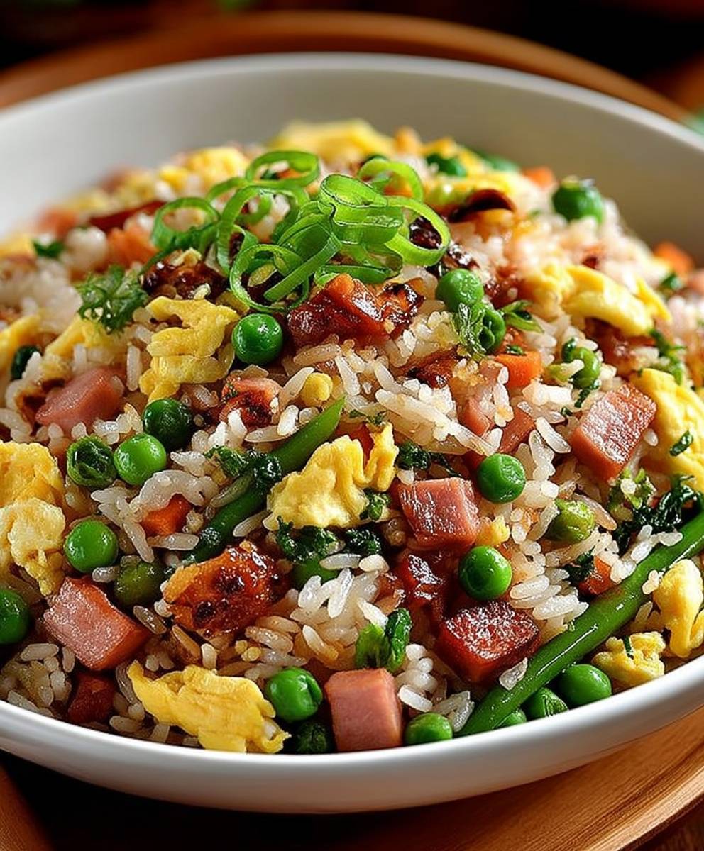 Riz sauté façon cantonaise légumes jambon