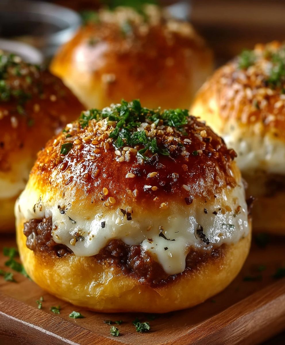 Bombes cheeseburger ail parmesan