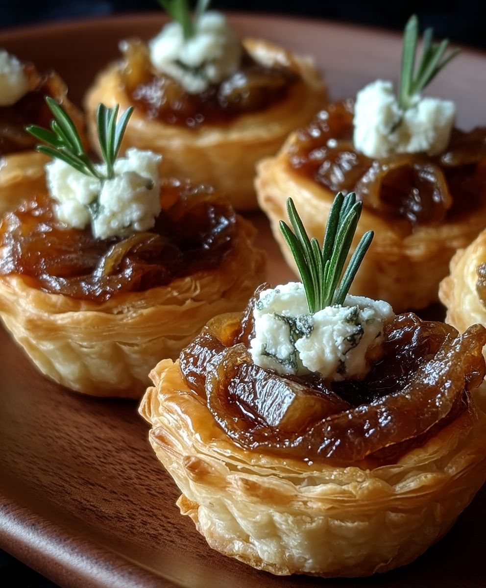 Bouchées oignons confits chèvre