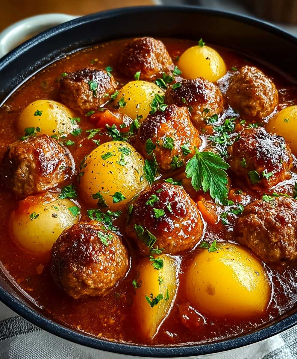Ragout pommes de terre boulettes hachée