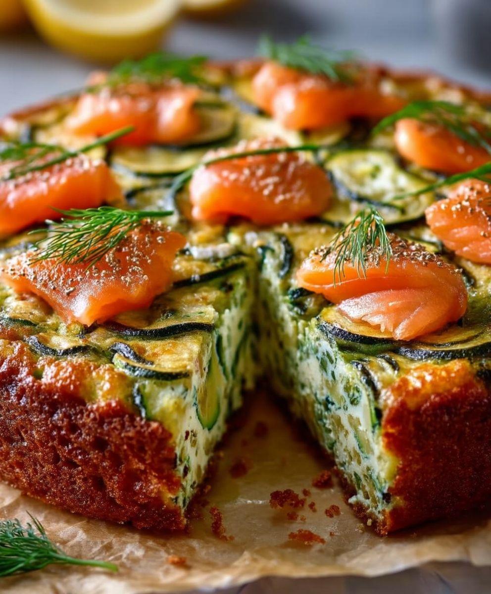 Cake au saumon fumé et courgettes
