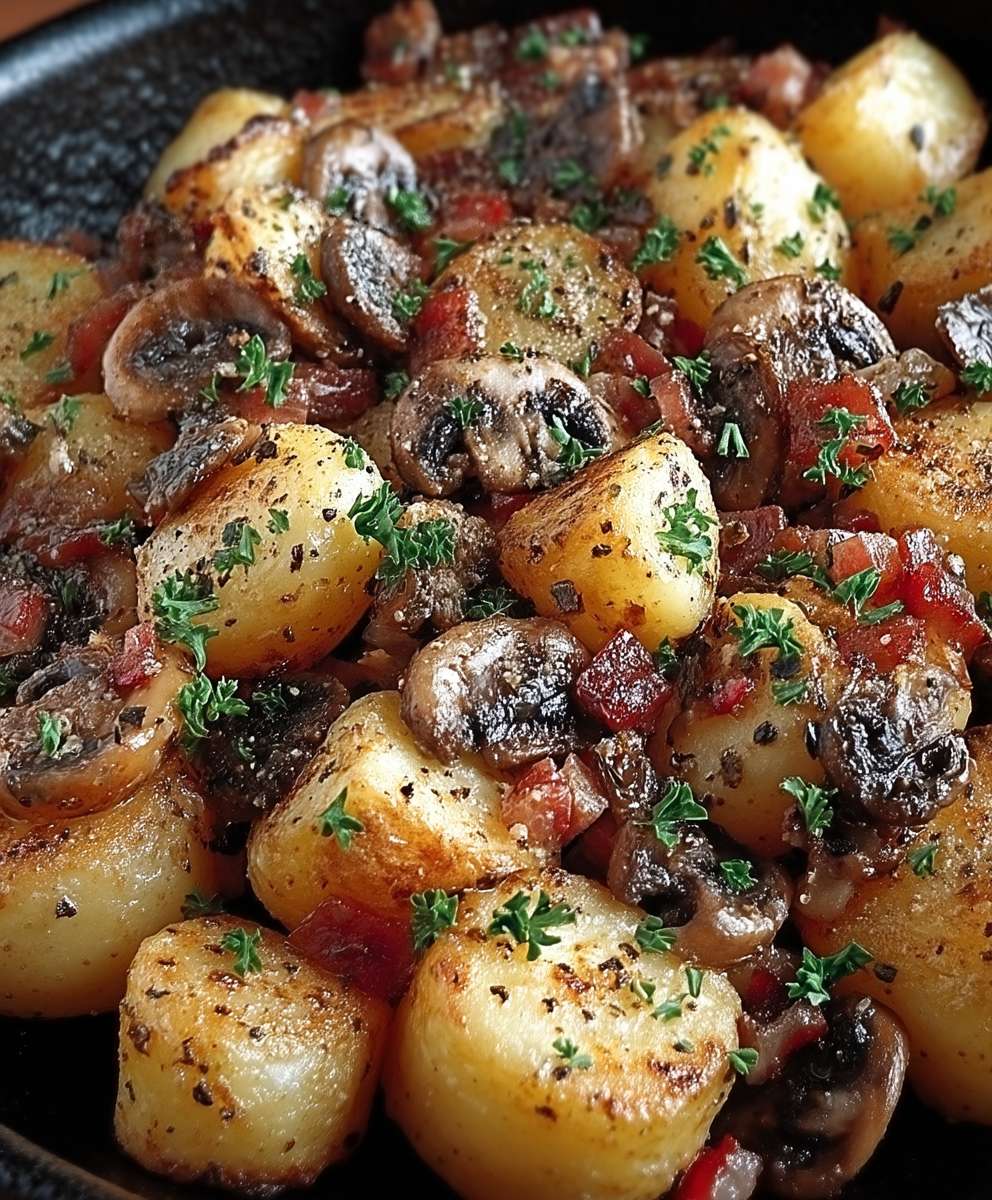 Poêlée campagnarde pommes de terre champignons