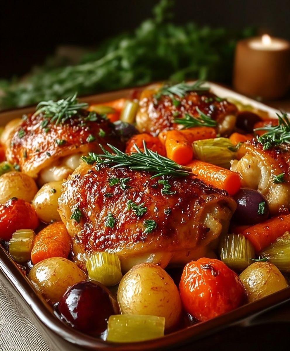Poulet au four légumes