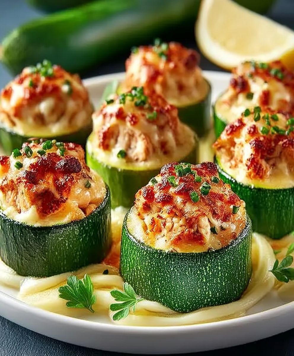 Courgettes farcies au poulet