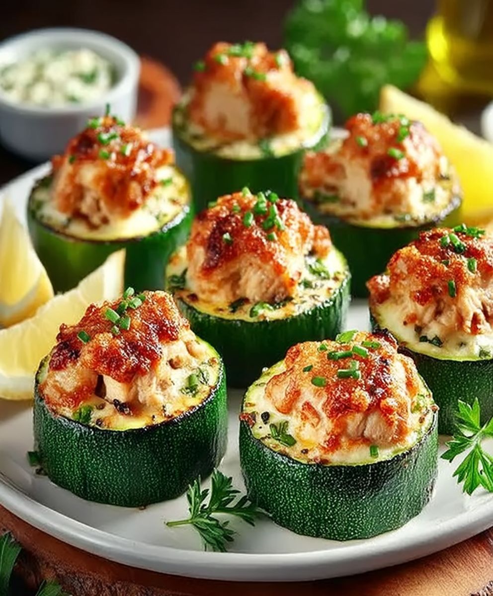 Courgettes farcies au poulet