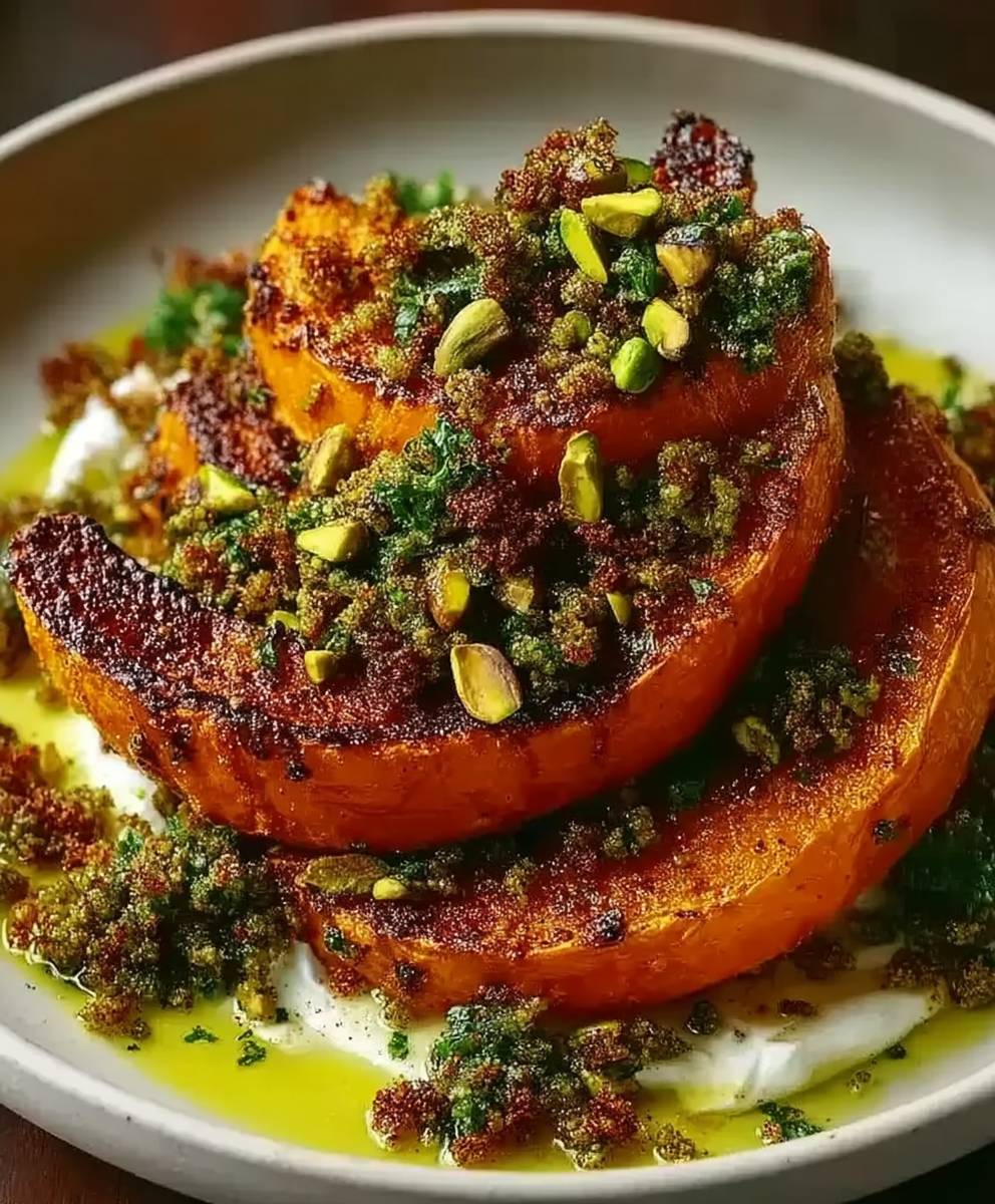 Gremolata potiron rôti et pistaches