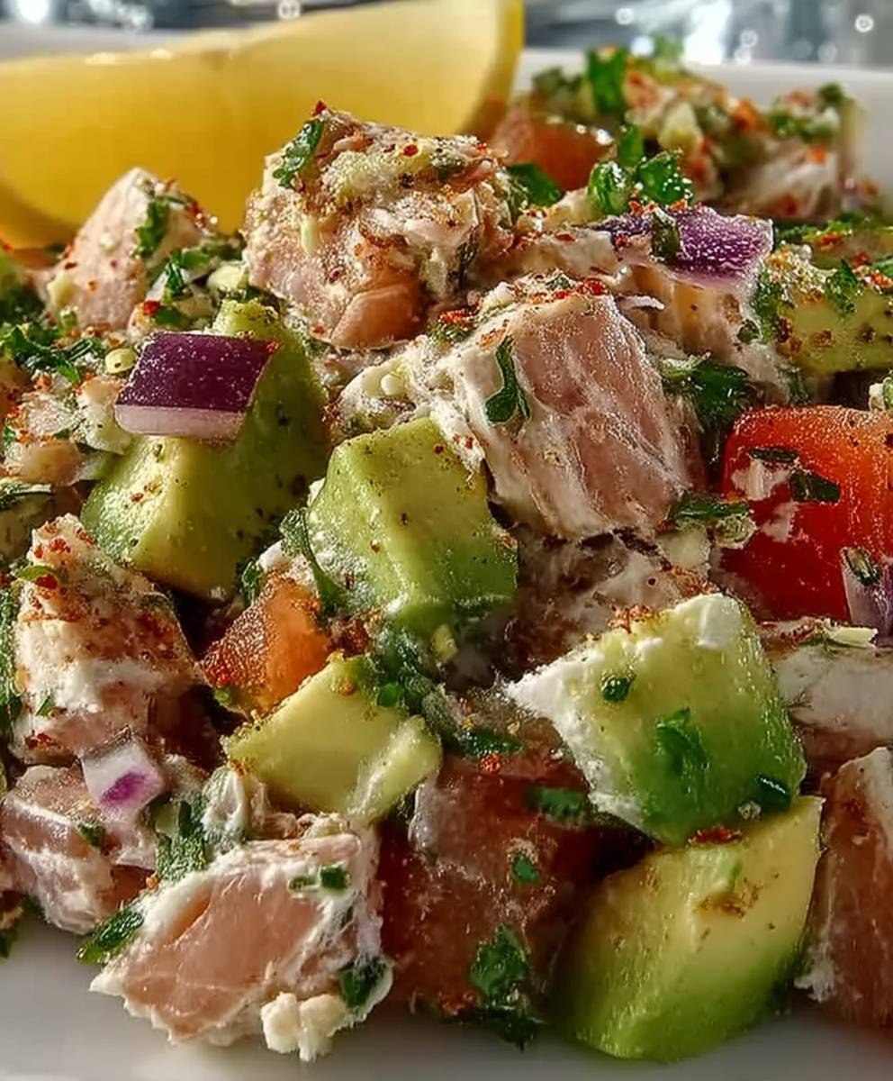 Salade thon avocat persil citron