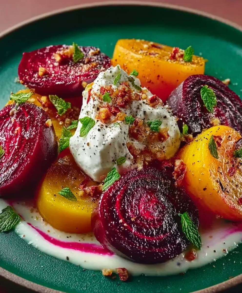 Salade betteraves rôties labneh
