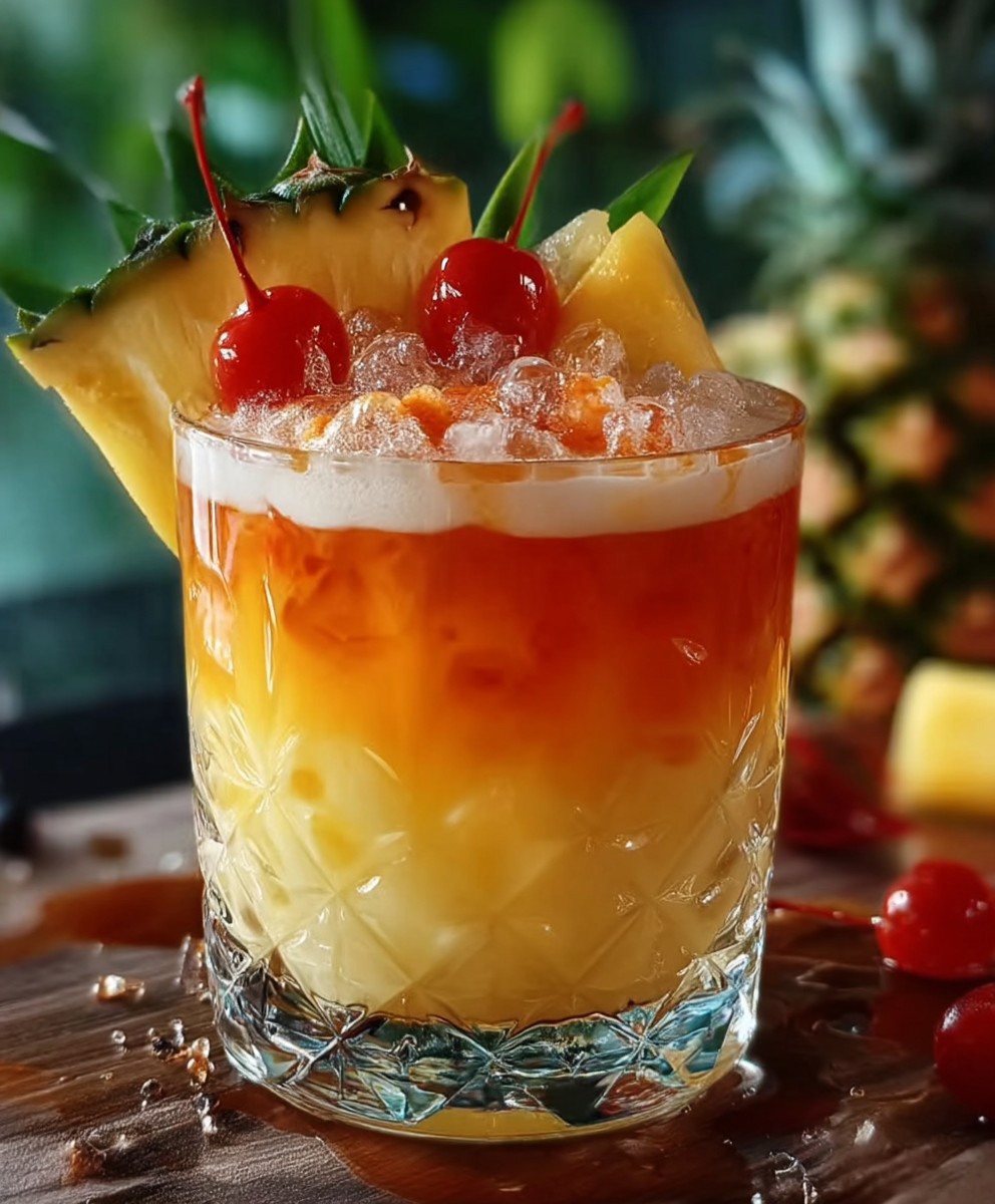 Cocktail paradisiaque jus dananas
