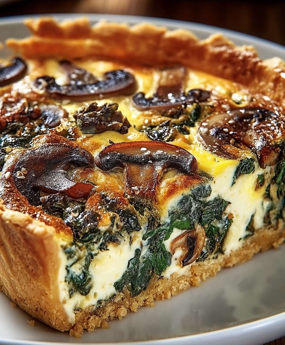 Quiche légère épinards champignons