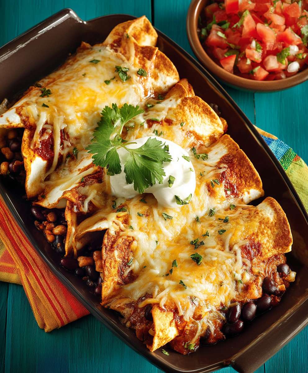 Enchiladas poulet haricots noirs