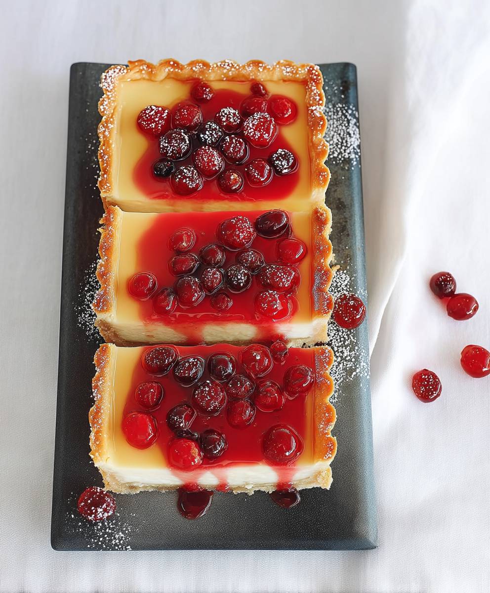 Flan aux ufs et canneberges
