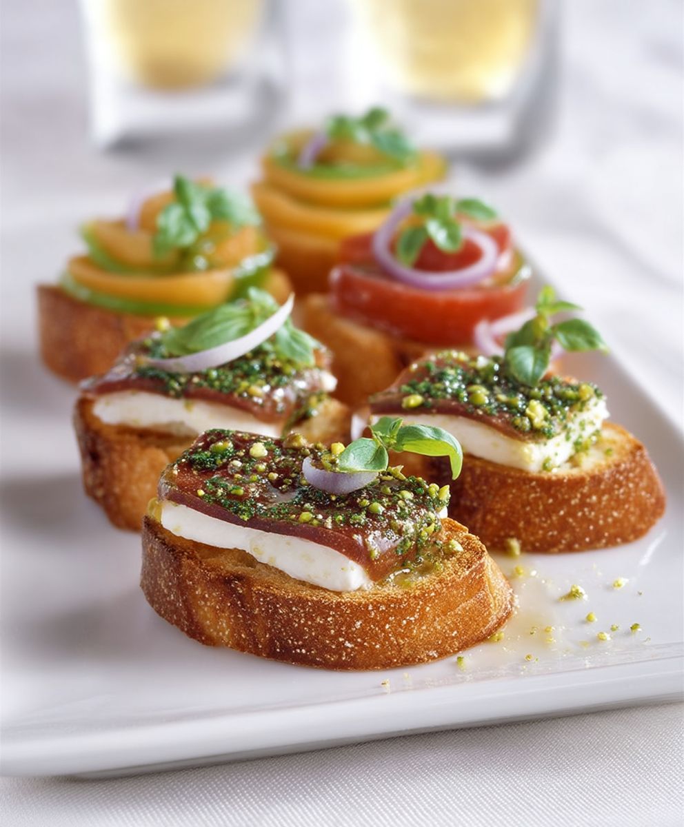 Crostini chèvre et pistache