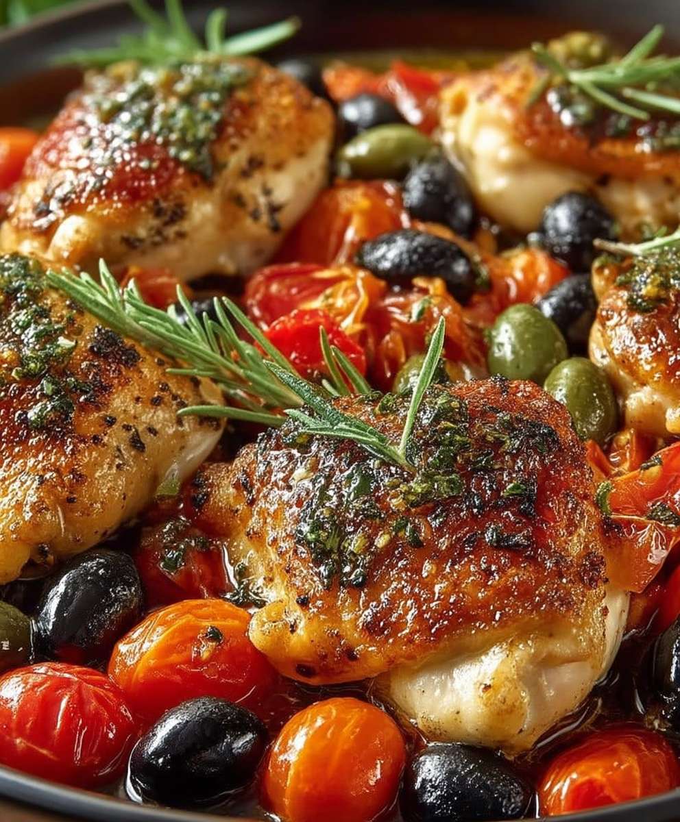 Poulet méditerranéen tomates et olives