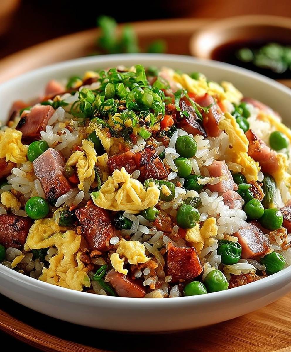 Riz sauté façon cantonaise légumes jambon