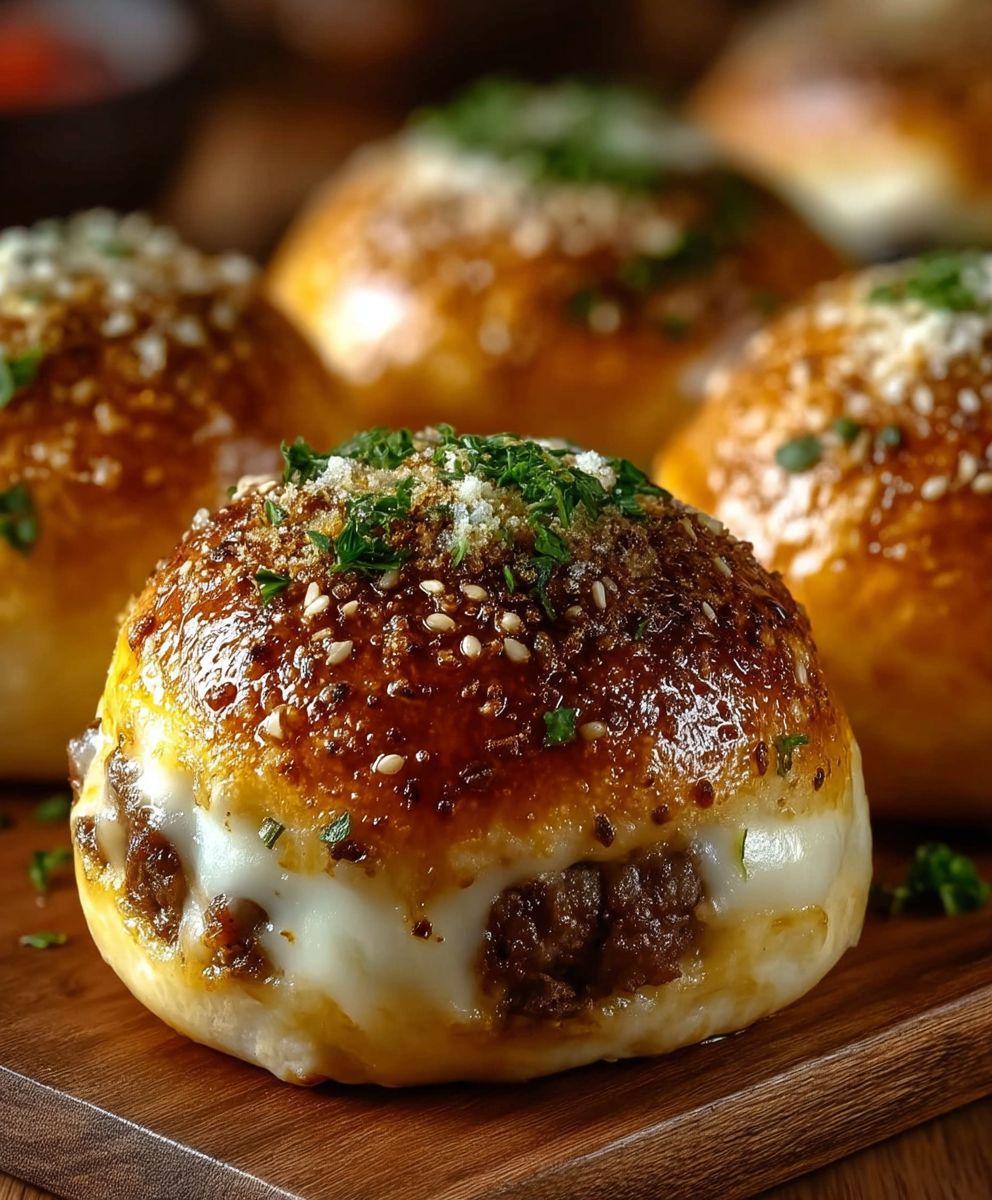 Bombes cheeseburger ail parmesan