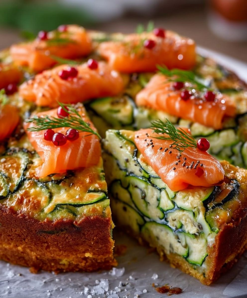 Cake au saumon fumé et courgettes