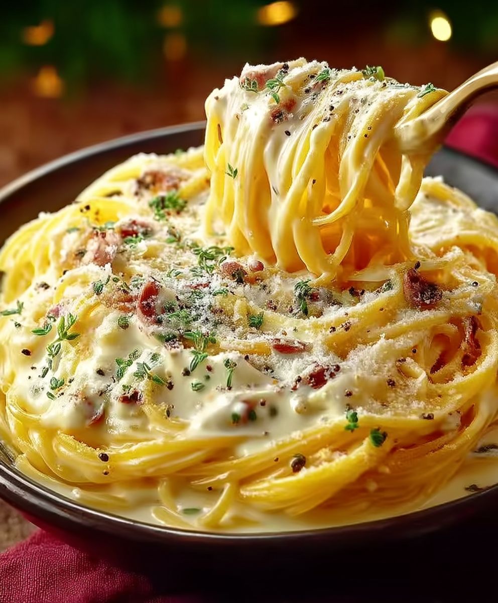 Spaghetti crémeux trois fromages