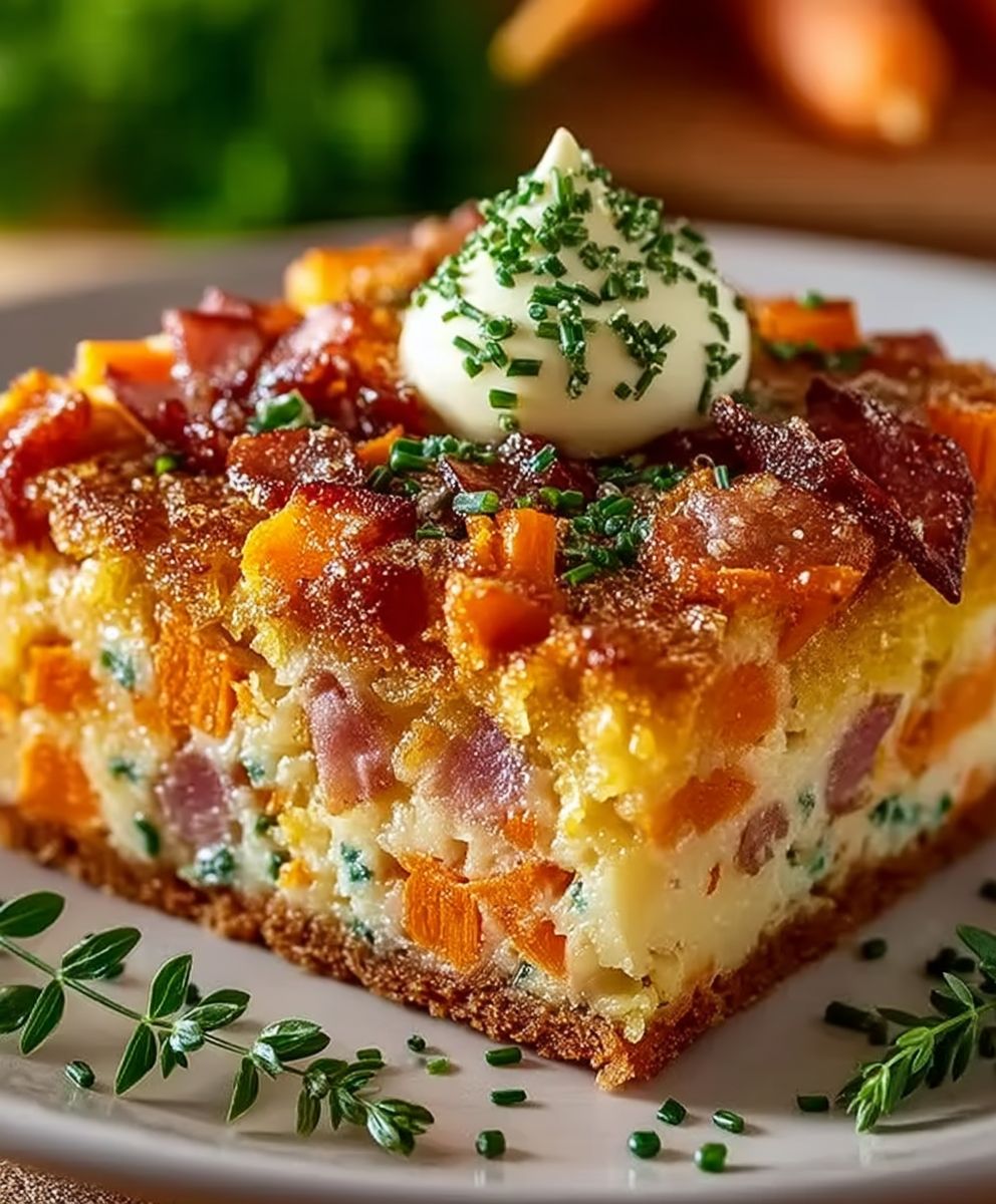 Cake salé carottes lardons