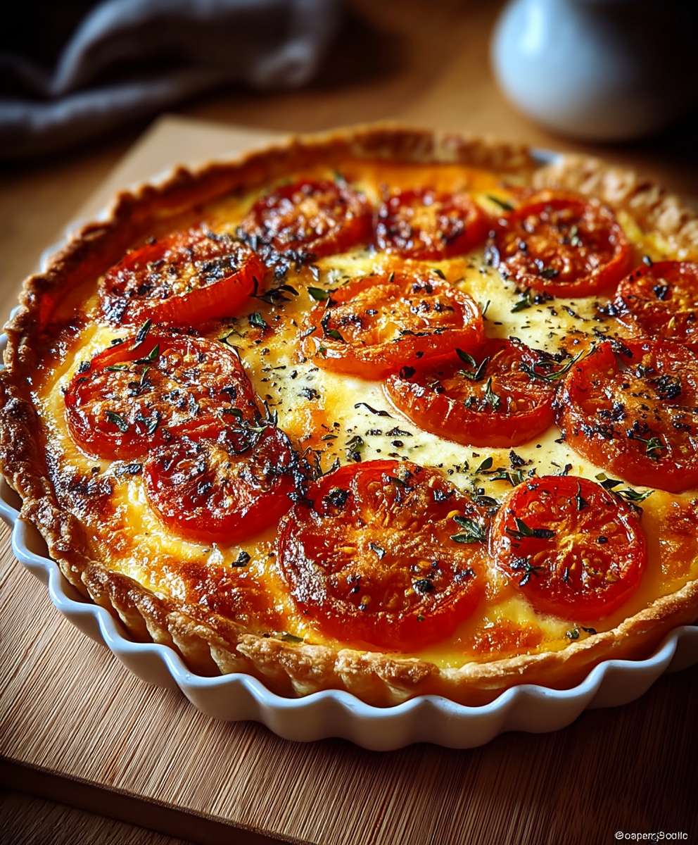 Quiche légère thon tomates
