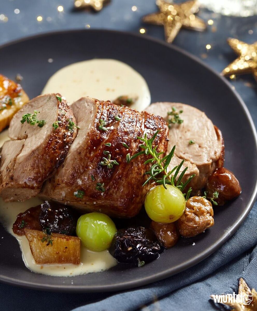 Filet mignon farci marrons raisins