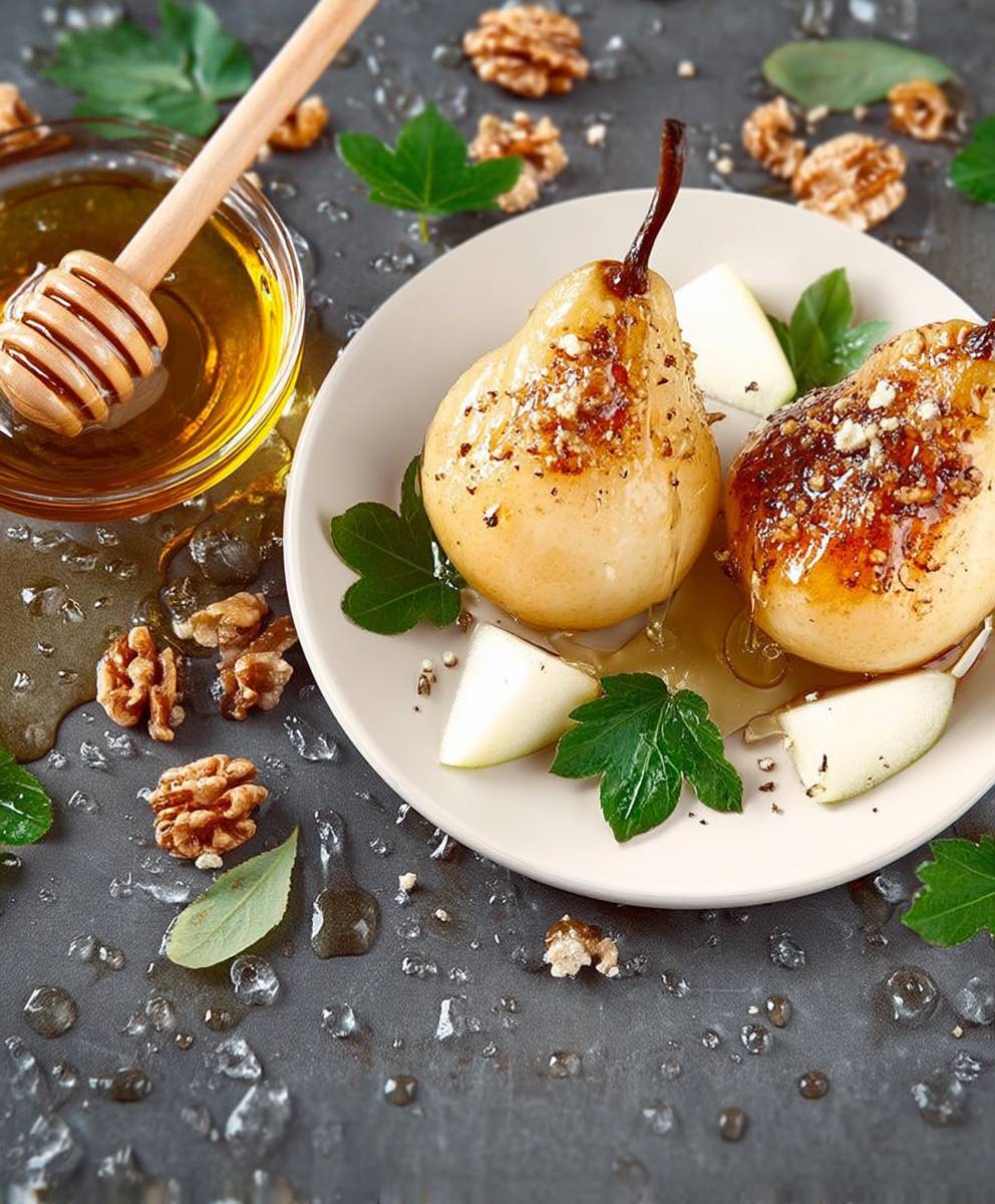 Poires caramélisées au miel