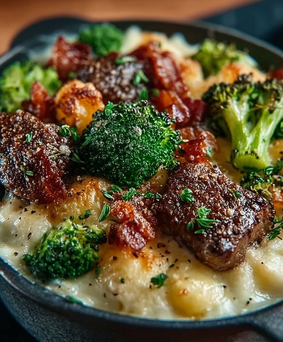 Gratin brocoli et boeuf haché