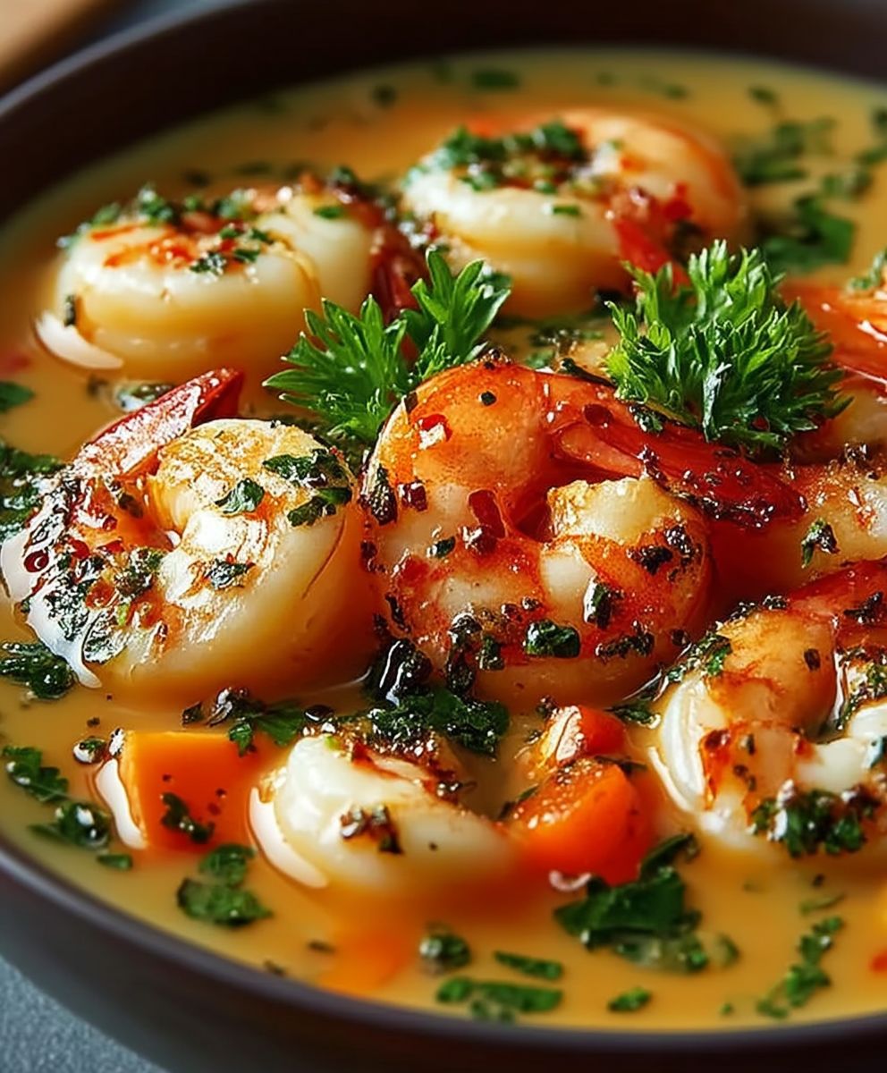 Soupe fruits de mer crevettes