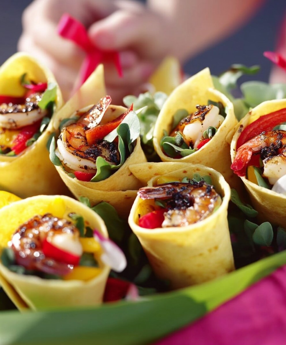 Wraps poivrons crevettes
