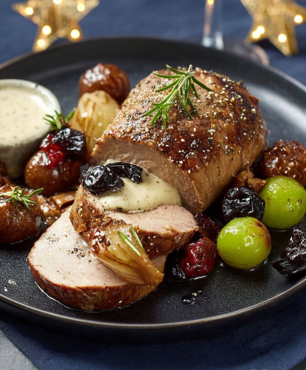 Filet mignon farci marrons raisins