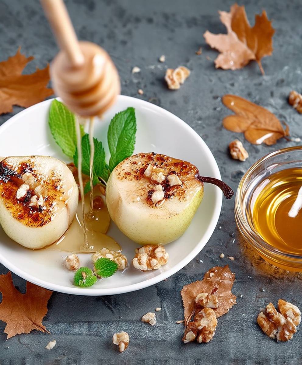 Poires caramélisées au miel