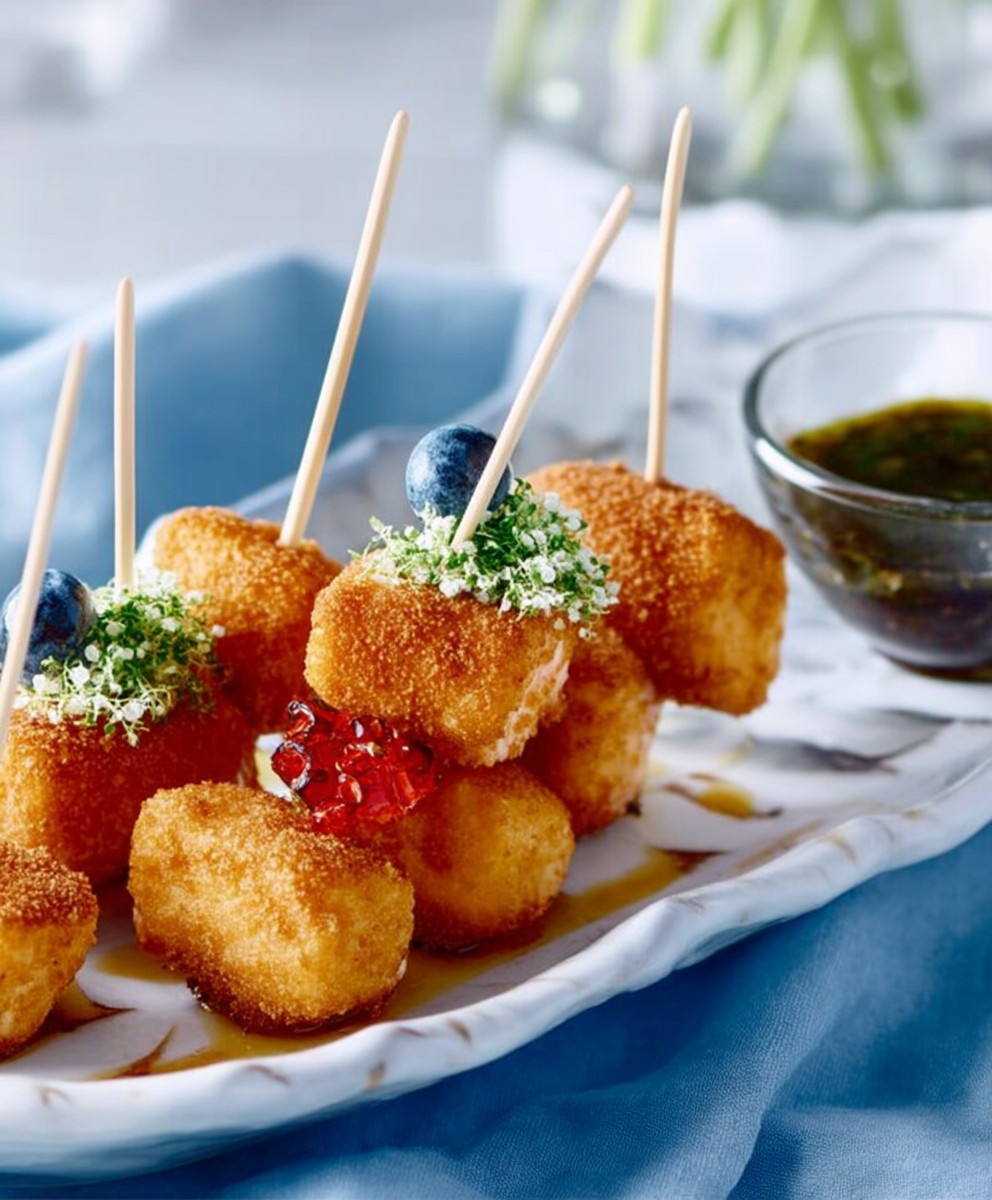 Brochettes saumon croustillant