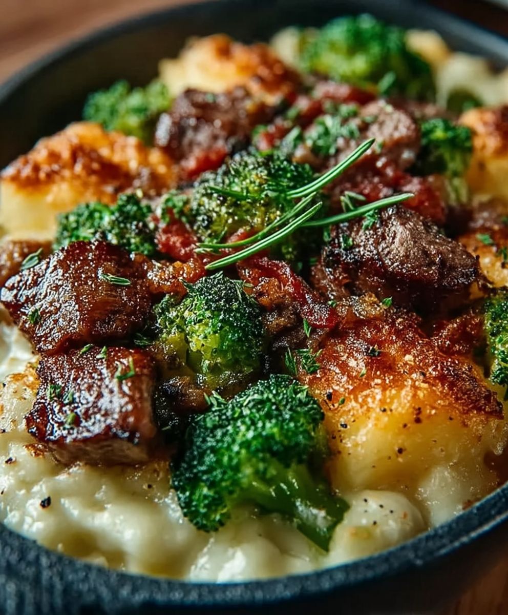 Gratin brocoli et boeuf haché