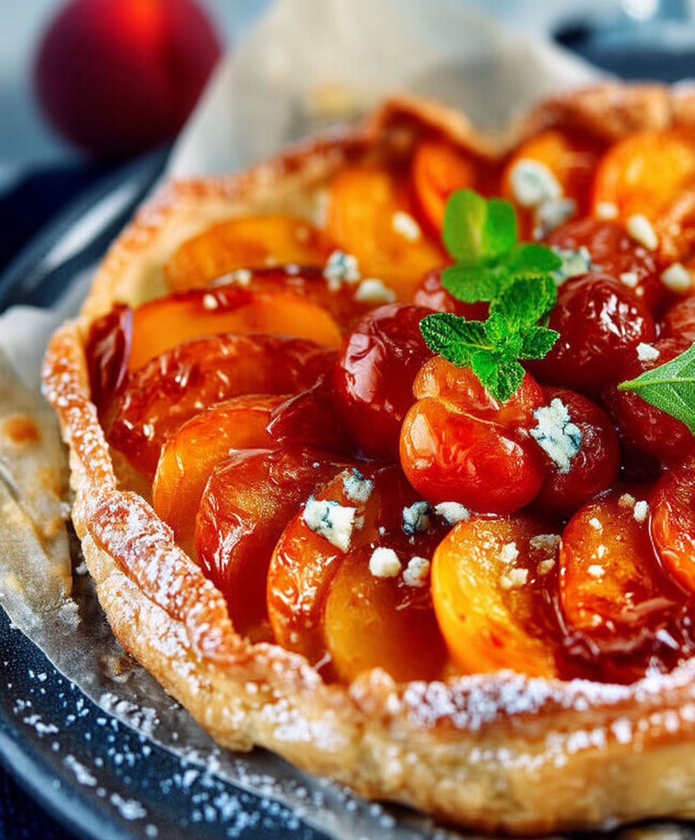 Tarte abricots gorgonzola
