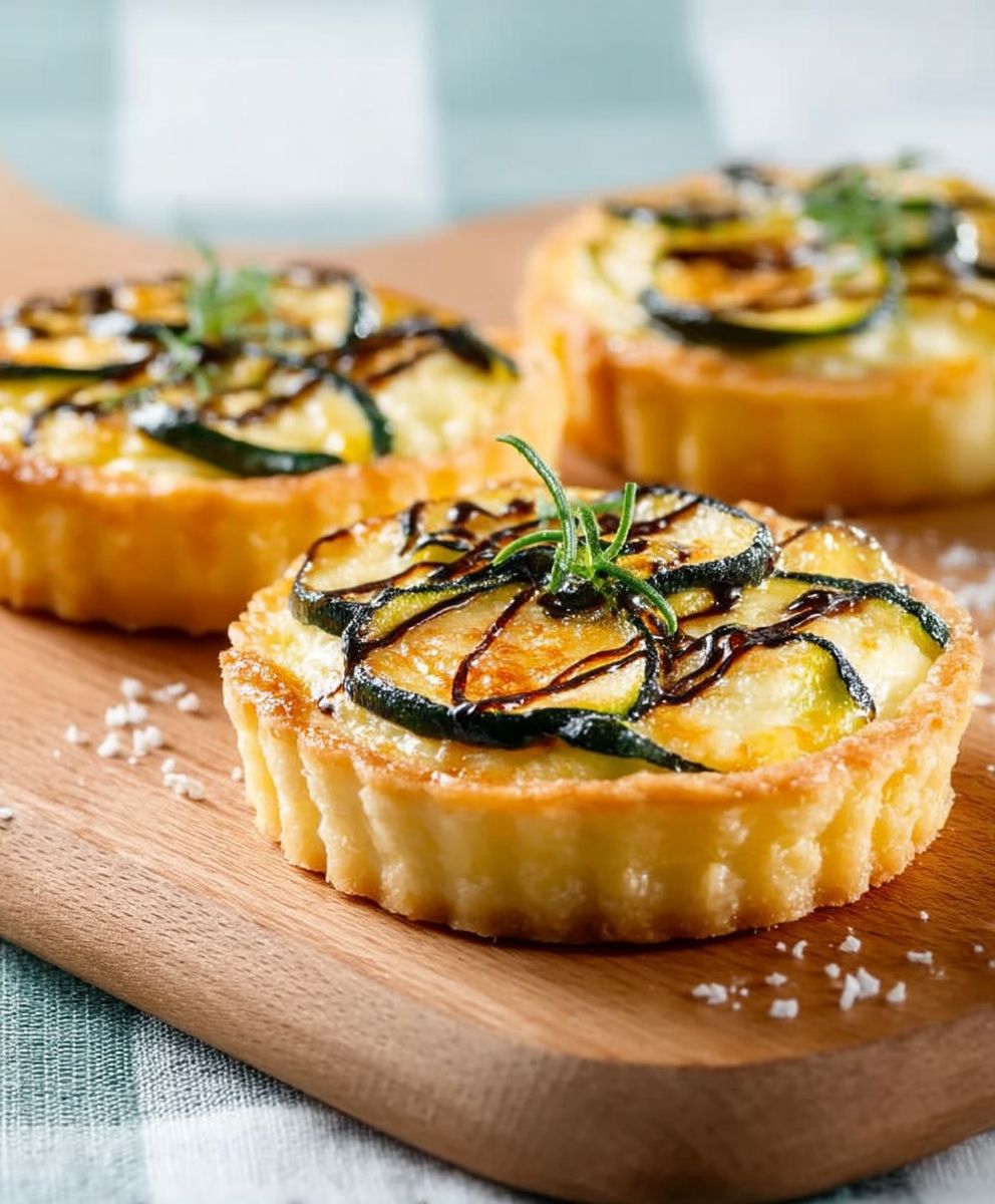 Tarte tatin courgettes marinées été