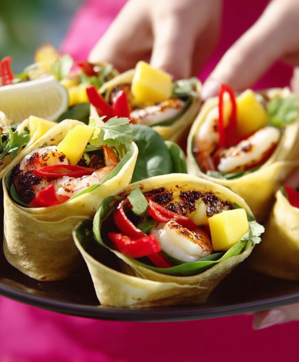 Wraps poivrons crevettes