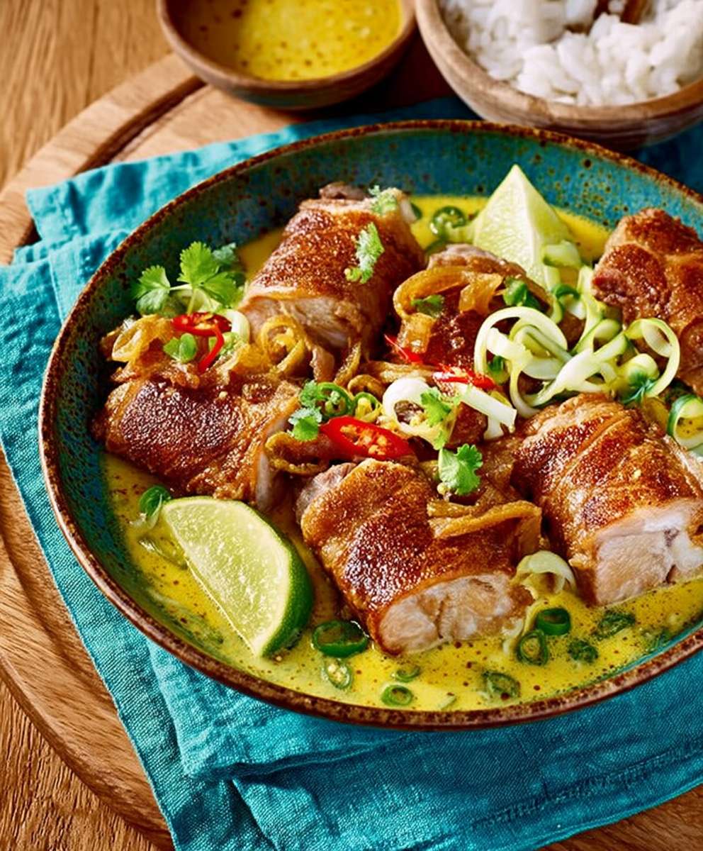 Roulés de porc au curry