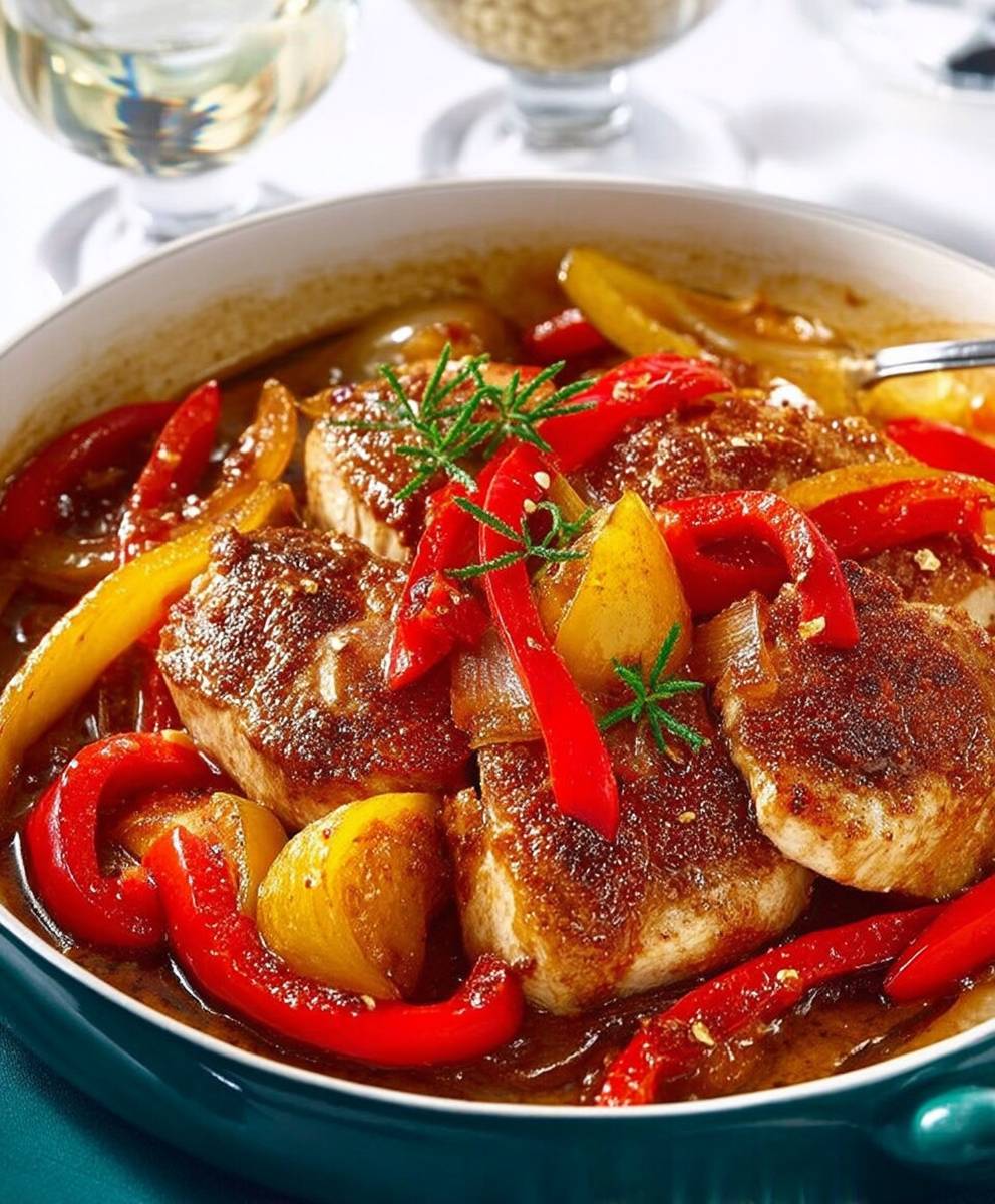 Sauté de dinde basquaise